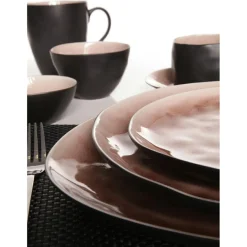 6 Assiettes à dessert Laguna roses - D.20 cm