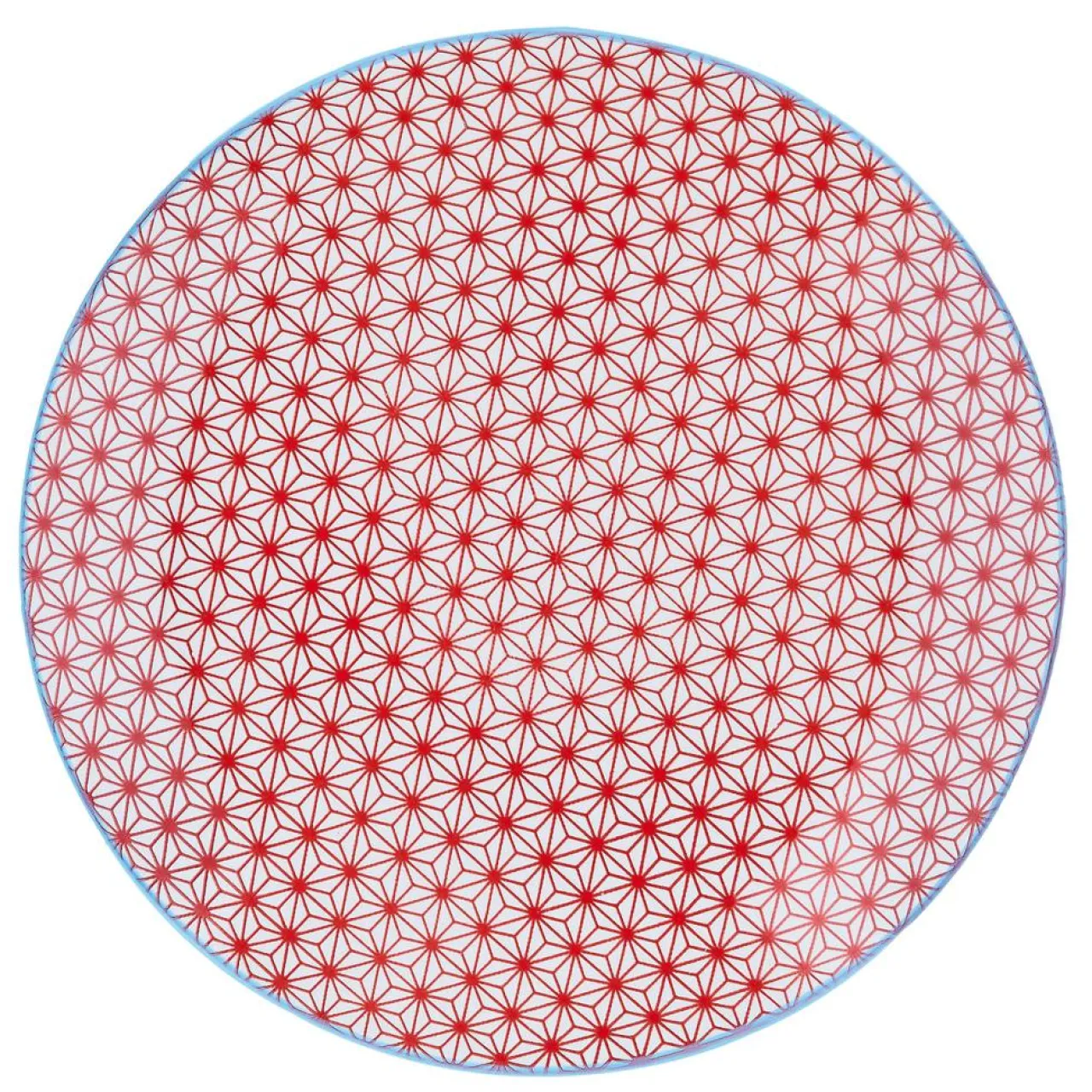 6 Assiettes à dessert Pattern Color bleu clair/rouge/jaune - D.21 cm