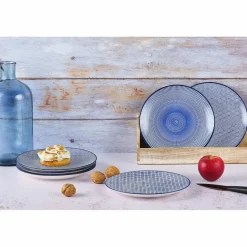 6 Assiettes à dessert Pattern Dark blue bleu foncé - D.21 cm