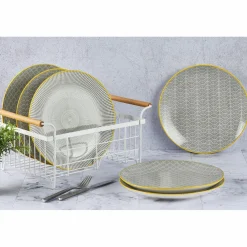 6 Assiettes à dessert Pattern Eclipse gris anthracite - D.21 cm