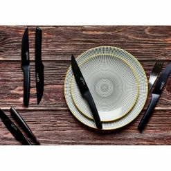 6 Assiettes à dessert Pattern Eclipse gris anthracite - D.21 cm