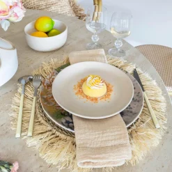 6 Assiettes À DessertArita 20.5Cm En GrèsBeige