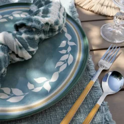 6 Assiettes À DessertCapria 21Cm En FaienceVert