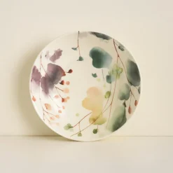 6 Assiettes CalottesAquarelle 21Cm EnPorcelaine