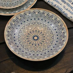 6 Assiettes CalottesByzance 21Cm EnPorcelaine