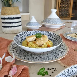 6 Assiettes CalottesByzance 21Cm EnPorcelaine