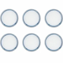 6 Assiettes Cosmos bleu/blanc nacré - D.21.5 cm