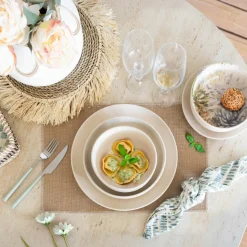 6 Assiettes CoupesArita 15Cm En Grès Beige