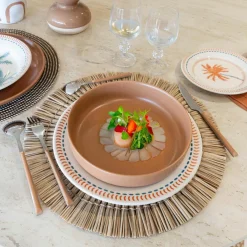 6 Assiettes CoupesArita 20.5Cm En GrèsMarron