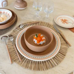 6 Assiettes CoupesArita 15Cm En GrèsMarron