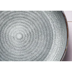 6 Assiettes creuses en Grès Zen gris/bleu - D.22.5 cm