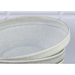 6 Assiettes creuses en Grès Stone gris clair - D.20 cm
