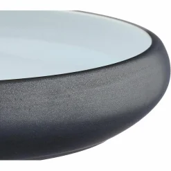 4 Assiettes creuses en Grès Gorumet blanc granité/noir onyx - D.21,5 cm