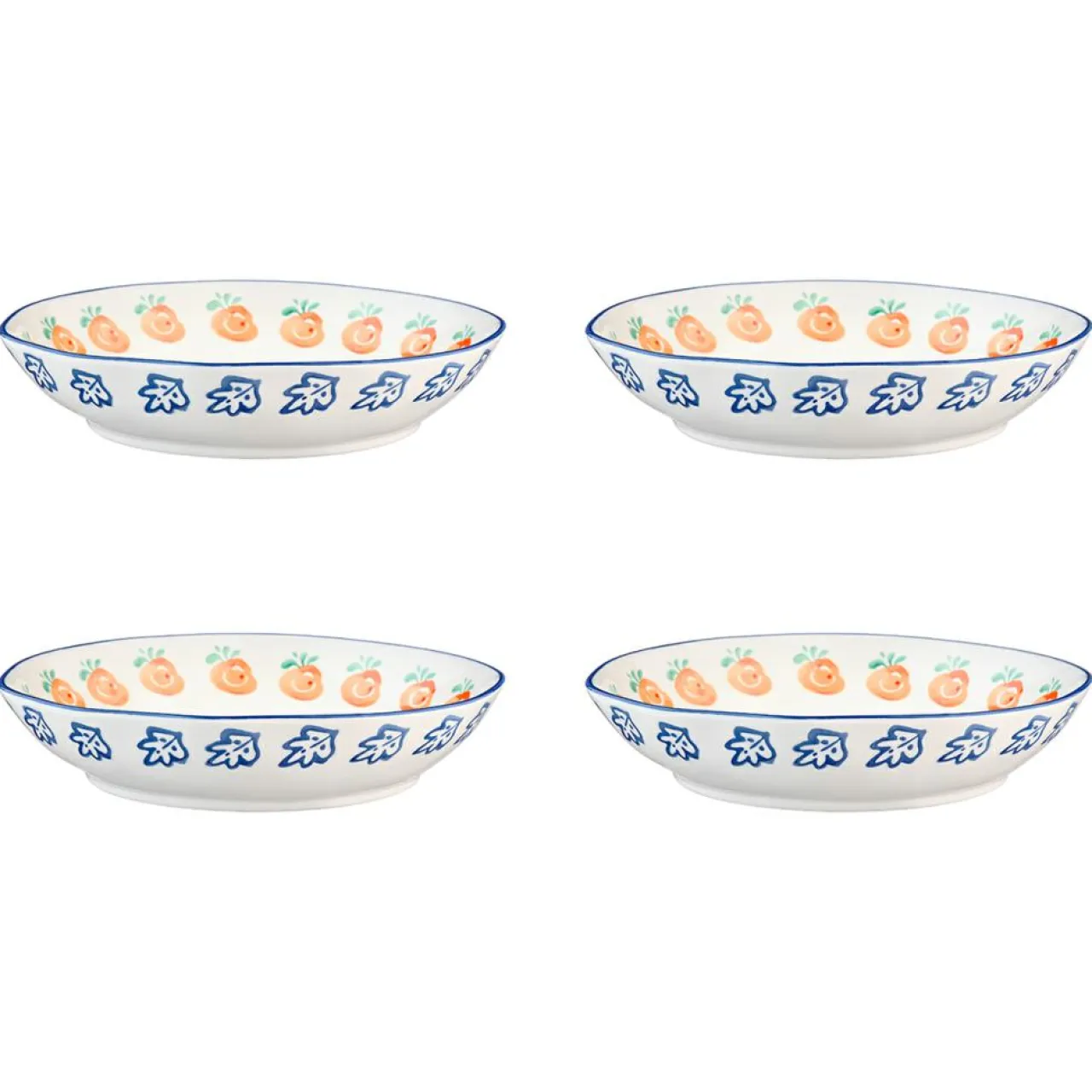 4 Assiettes creuses en Porcelaine Napoli multicolore - D.21,5 cm