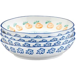 4 Assiettes creuses en Porcelaine Napoli multicolore - D.21,5 cm