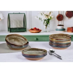 6 Assiettes Creuses Genesis marron volcanique - 100 cl