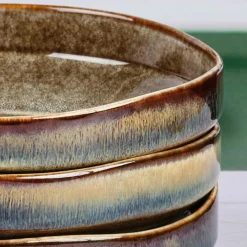 6 Assiettes Creuses Genesis marron volcanique - 100 cl