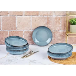 6 Assiettes Creuses Genesis bleues - 100 cl