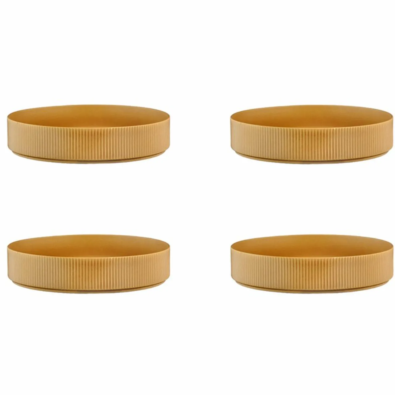 4 Assiettes Creuses Scandi jaune ocre - 100 cl