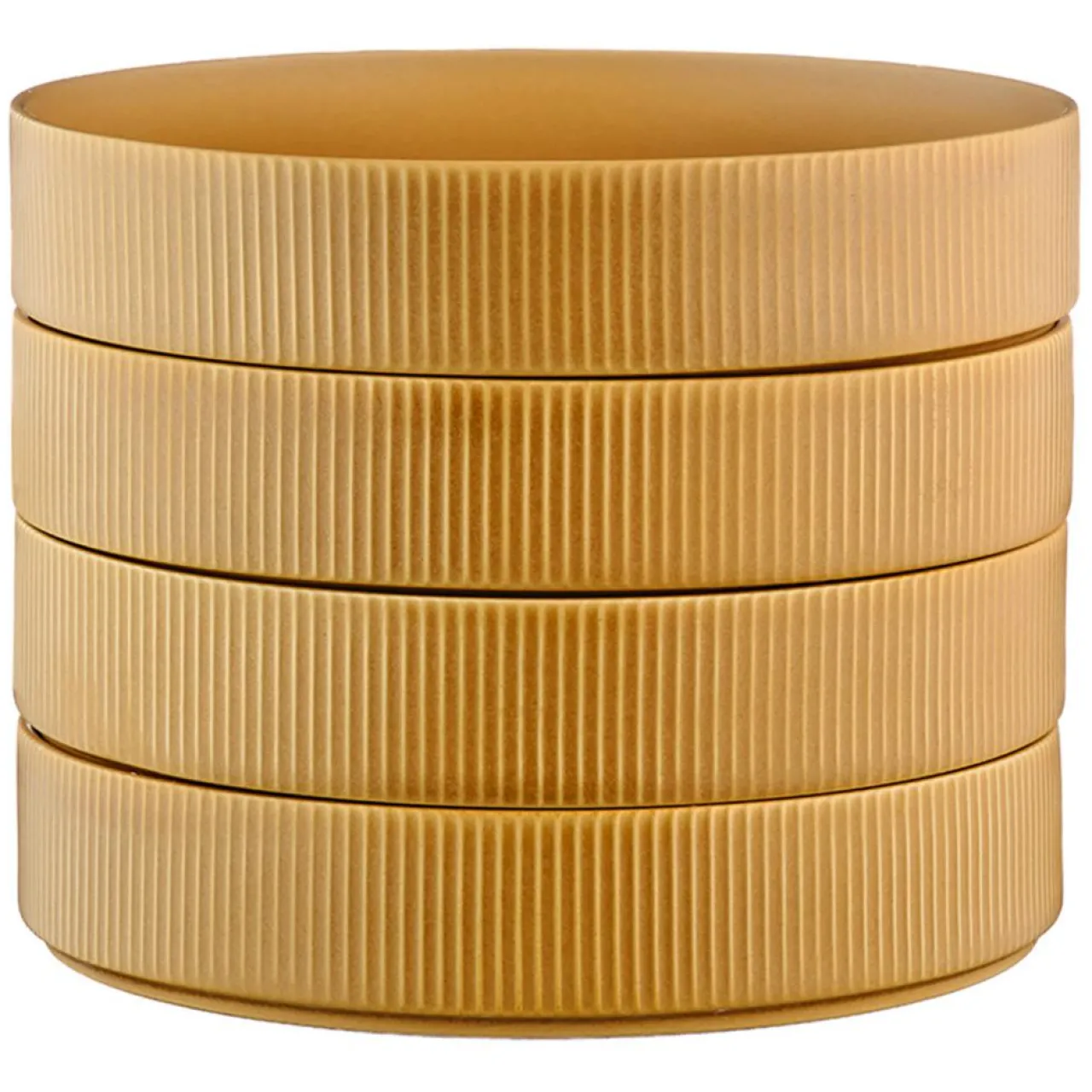 4 Assiettes Creuses Scandi jaune ocre - 100 cl