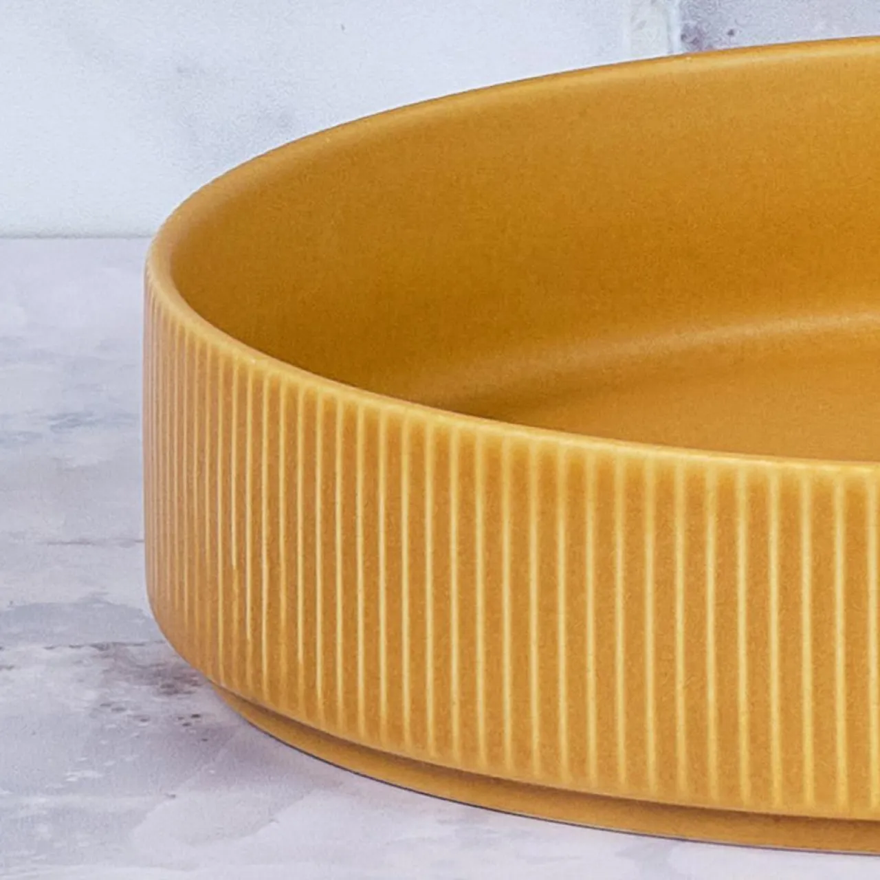 4 Assiettes Creuses Scandi jaune ocre - 100 cl