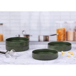 4 Assiettes Creuses Scandi vert olive - 100 cl