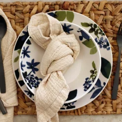 6 Assiettes CreusesBleuet 20.5Cm En Grès