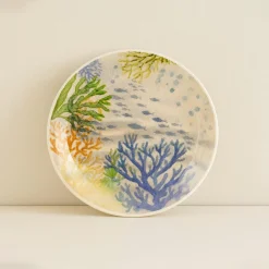 6 Assiettes CreusesCorfou 20.5Cm En GrèsBleu