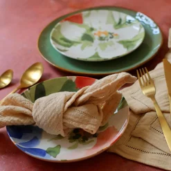 6 Assiettes CreusesFloralux 21Cm EnPorcelaine