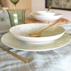 6 Assiettes CreusesNatura 21Cm EnPorcelaine