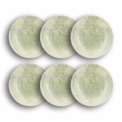 6 Assiettes CreusesNature 23Cm EnPorcelaine