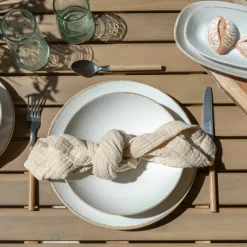 6 Assiettes CreusesNuance 21Cm EnPorcelaine Blanc