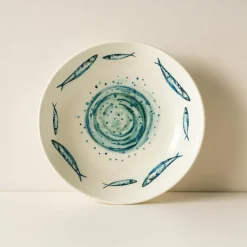 6 Assiettes CreusesSardine 21.5Cm EnFaience
