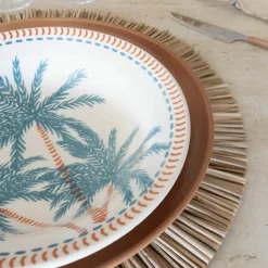 6 Assiettes CreusesTropique 21.5Cm En Grès