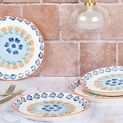 4 Assiettes de Cuisine en Porcelaine Napoli multicolore - D.27 cm