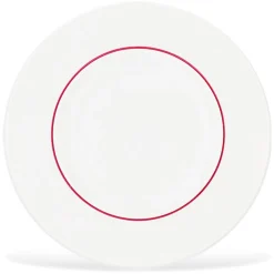 6 Assiettes dessert en Porcelaine Ligne blanches - D.22 cm