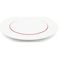 6 Assiettes dessert en Porcelaine Ligne blanches - D.22 cm