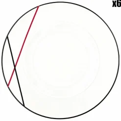 6 Assiettes dessert en Porcelaine Bistrot chef blanches - D.22 cm