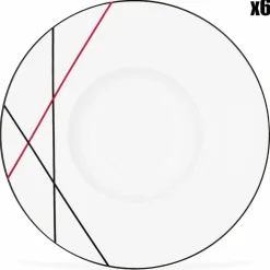 6 Assiettes dessert en Porcelaine Bistrot blanches - D.20 cm