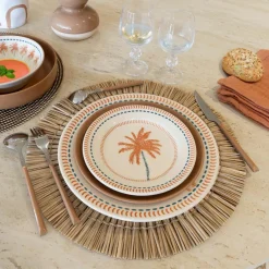 6 Assiettes ÀDessert Tropique 18Cm EnGrès