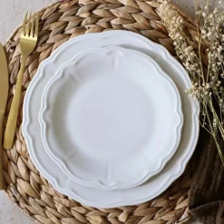 6 Assiettes DessertsCharlotte 20Cm En GrèsBlanc