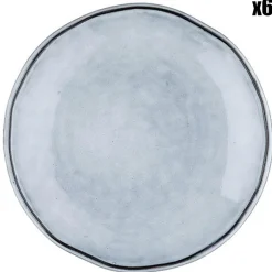 6 Assiettes en Grès Cloud gris clair - D.16 cm