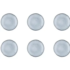 6 Assiettes en Grès Cloud gris clair - D.16 cm