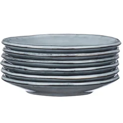 6 Assiettes en Grès Cloud gris clair - D.16 cm