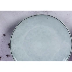 6 Assiettes en Grès dessert Cloud gris clair - D.21.5 cm