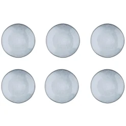 6 Assiettes en Grès dessert Cloud gris clair - D.21.5 cm
