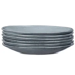 6 Assiettes en Grès dessert Cloud gris clair - D.21.5 cm