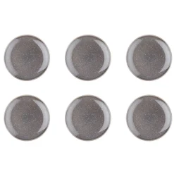6 Assiettes en Grès dessert Stellar gris/anthracite - D.22 cm