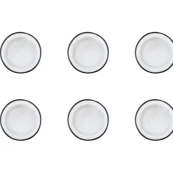 6 Assiettes en Grès Iris blanc/ivoire - D.16 cm