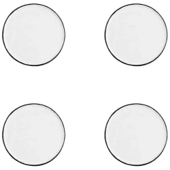 4 Assiettes en Grès Pure blanc neige - D.16 cm